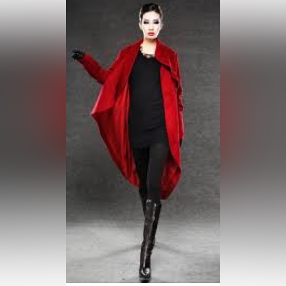 ❤️ MOLINA Crimson RED Hooded Cape Cloak Pancho Scarf IRELAND Cashmere Wool NWOT! - Picture 15 of 16